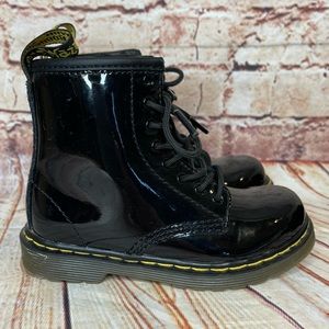 Dr. Martens Brooklee Toddler Patent Leather combat Boots Sz 8